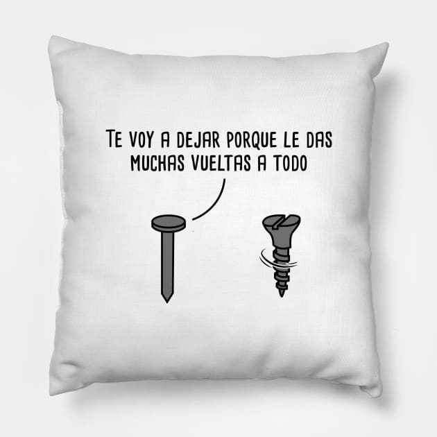 Muchas Vueltas Spanish Pun Pillow by Soncamrisas