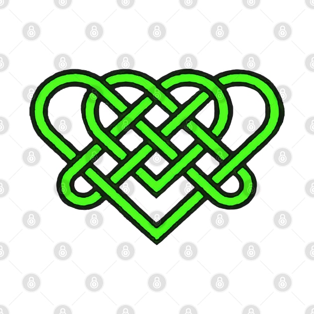 Celtic Eternal Love Knot Romantic Heart Green Design by taiche