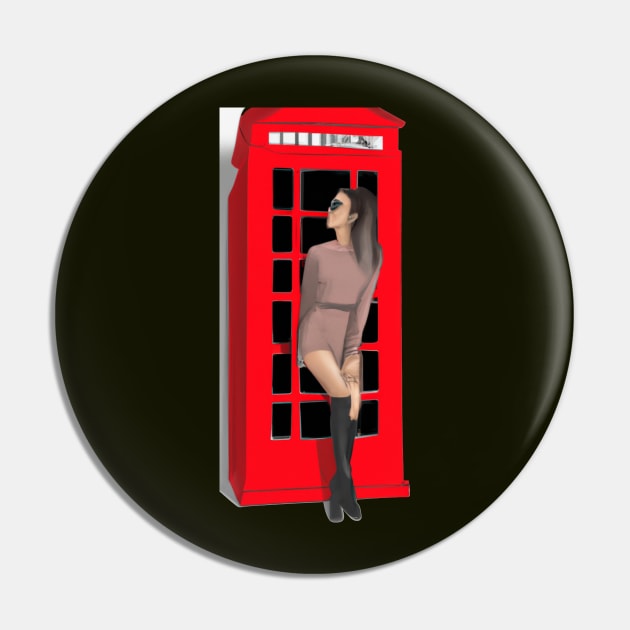 Girl in an English phone booth Pin by Designs and Dreams