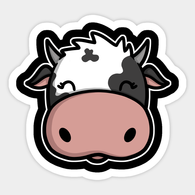 Cute Cow Face - Cow - Sticker | TeePublic Cute Cow Face - Cow - Sticker | TeePublic