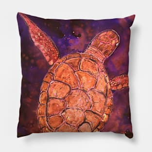 Red Deep Sea Turtle Pillow