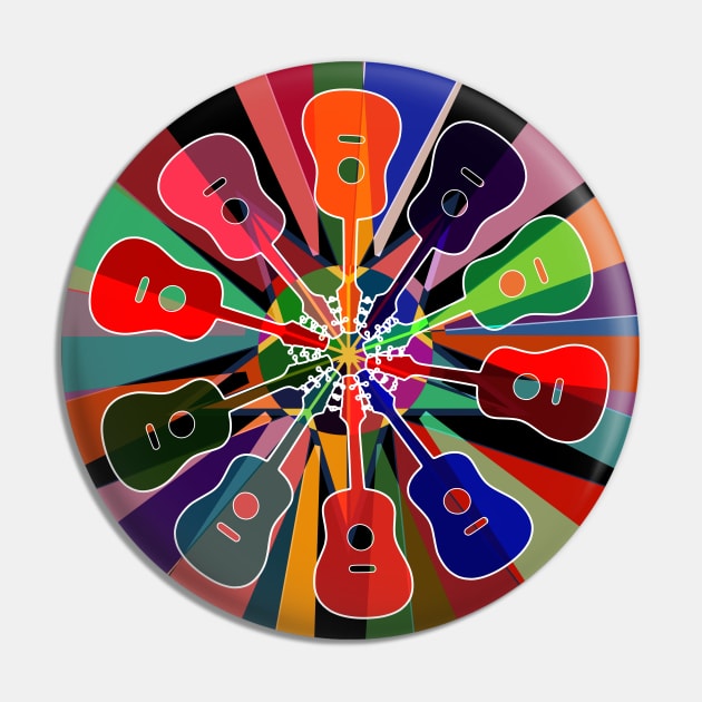 Psychedelic Geometric Rainbow Acoustic Guitar #1 Pin by Timeforplay