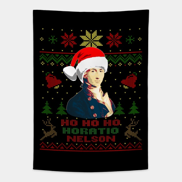 Horatio Nelson Funny Christmas Ho Ho Ho Tapestry by Nerd_art