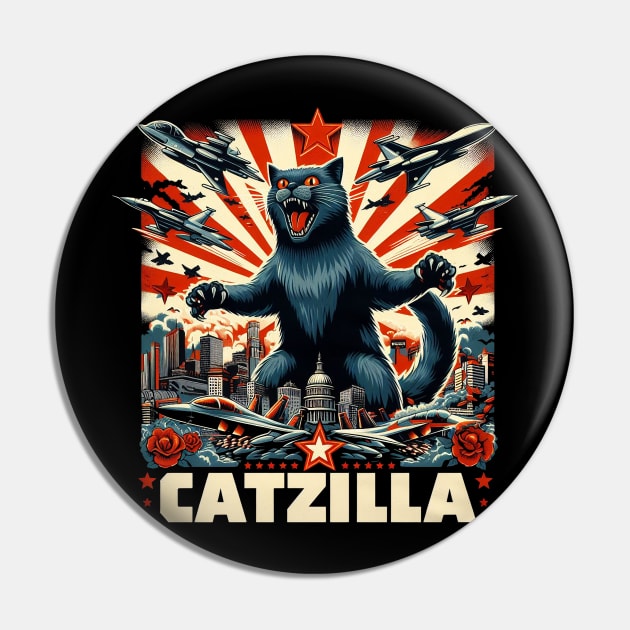 Catzilla Pin by TinusCartoons