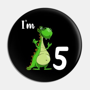 I'm 5 Dino kid's birthday party Pin