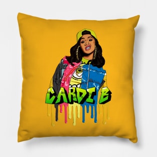 Cardi B Colorful Vintage Pillow