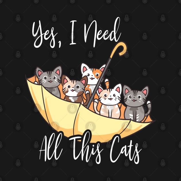 Funny Upside Down Umbrella Filled With Cats - Animal Lovers by merchlovers