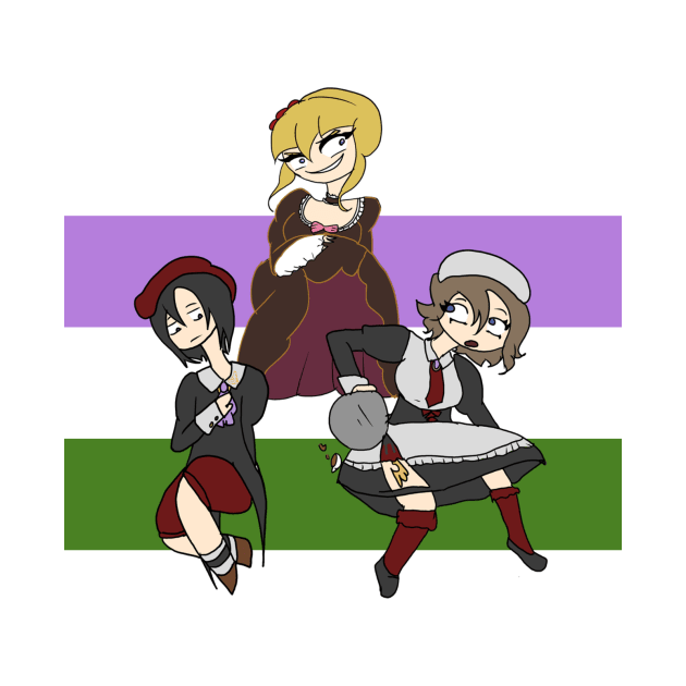 Umineko No Naku Koro Ni Episode 8 Spoilers Yasu Sayo Beatrice Shannon Kanon Genderqueer Flag by nhitori