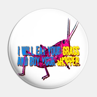 grasshopper popart colorful insect with text Pin