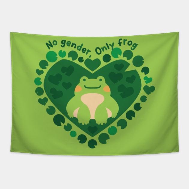 No gender, only frog [moss] Tapestry by deadbeatprince typography