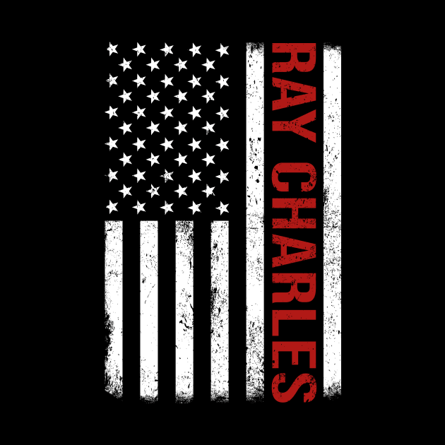 Graphic Ray Charles Proud Name US American Flag Birthday Gift by Intercrossed Animal 