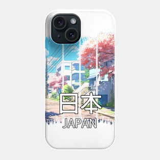 Cherry Blossom Tokyo Street Cityscape – Anime Shirt Phone Case