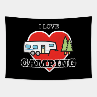 I Love Camping - Heart and Fifth Wheel Tapestry