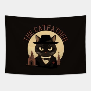 THE CATFATHER, minimalistic Tapestry