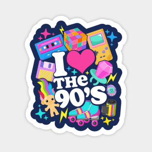 I Love The 90's Retro 90s Costume Magnet