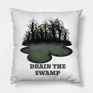 Cartoon n Camo Drain The Swamp Pillow