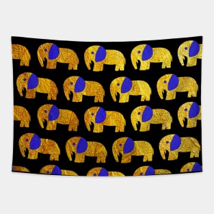 elephant painting in ecopop pattern arts in dark Tapestry