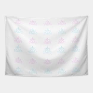 Pink and Blue Damask Tapestry