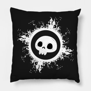 Haunted Halloween Skull Pillow