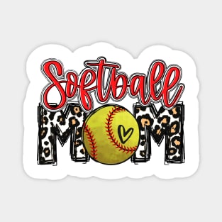 Softball Mom Leopard   Softball Mom Magnet