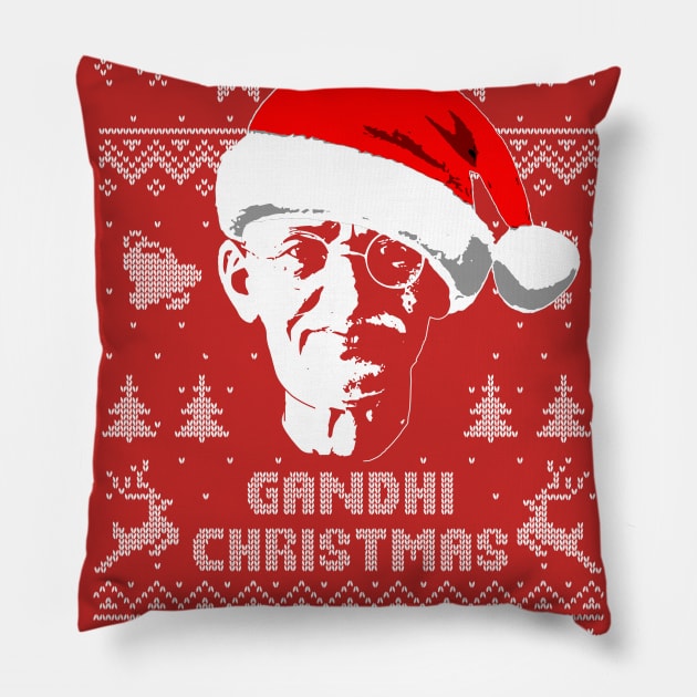 Mahatma Gandhi Christmas Pillow by Nerd_art