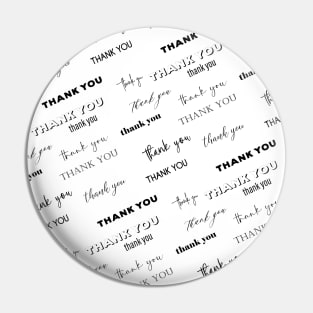 Thank you text pattern black and white typography script Pin