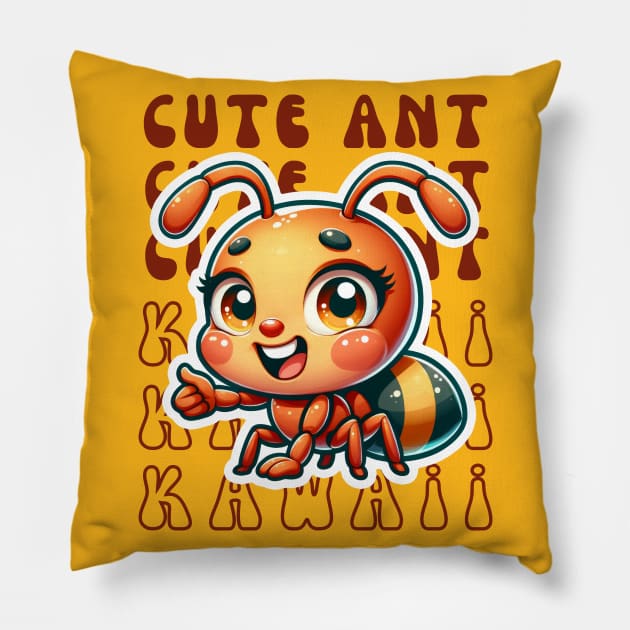 Kawaii Ant Pillow by TranquilAsana