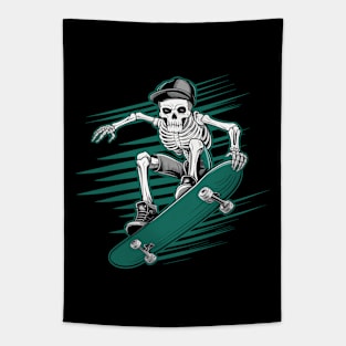 Skeleton Skateboarder Skull Skater Tapestry