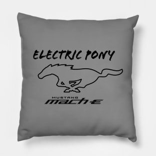 Mustang Mach-E - Electric Pony in Black Pillow