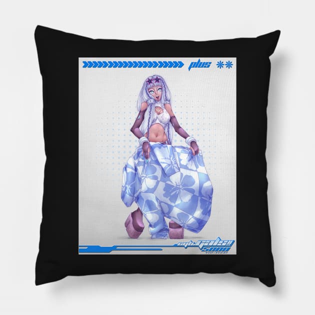 CYBER ☆ GAL PLUS 002!! Pillow by PURIPRADO