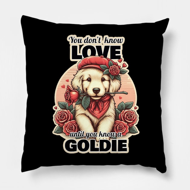 Golden Retriever Valentine's day. Pillow by k9-tee