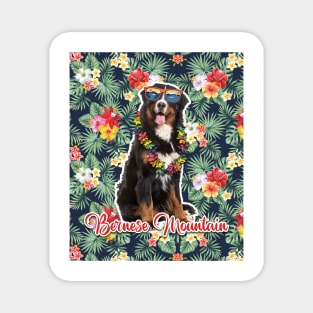 Bernese Mountain Summer Funky Hawaiian, Hawaii Style, Dog Personalized Hawaiian Magnet