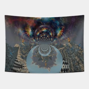 Chess fractal. Surreal space Tapestry