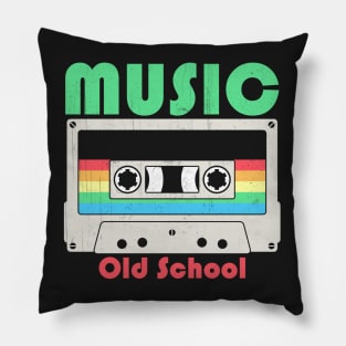 Tribute to Legends of Old School Music - Retro Cassette Tape Design Pillow