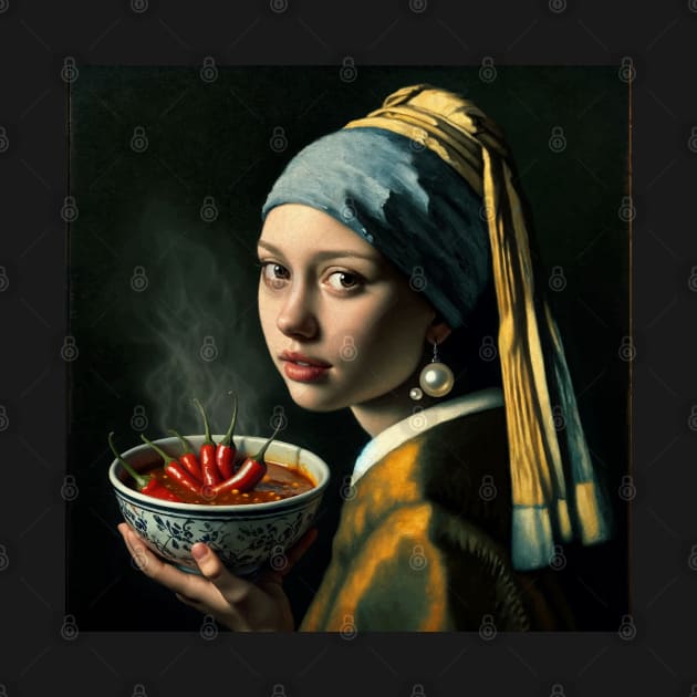 Pearl Earring Chili Bowl Tee - National Chili Day Exclusive by Edd Paint Something