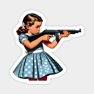 The Little Girl and a Gun Magnet