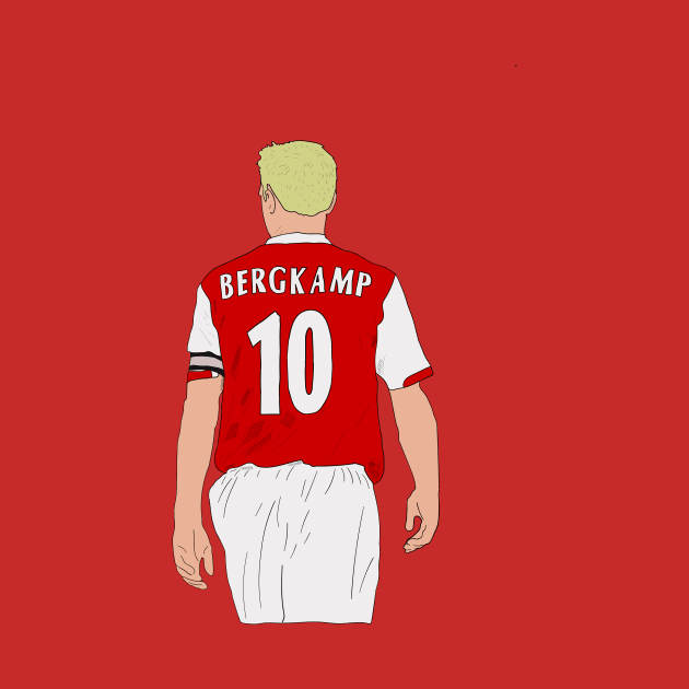 Dennis Bergkamp Jersey Number 90s Football Iconic Minimalist by NostalgiaUltra