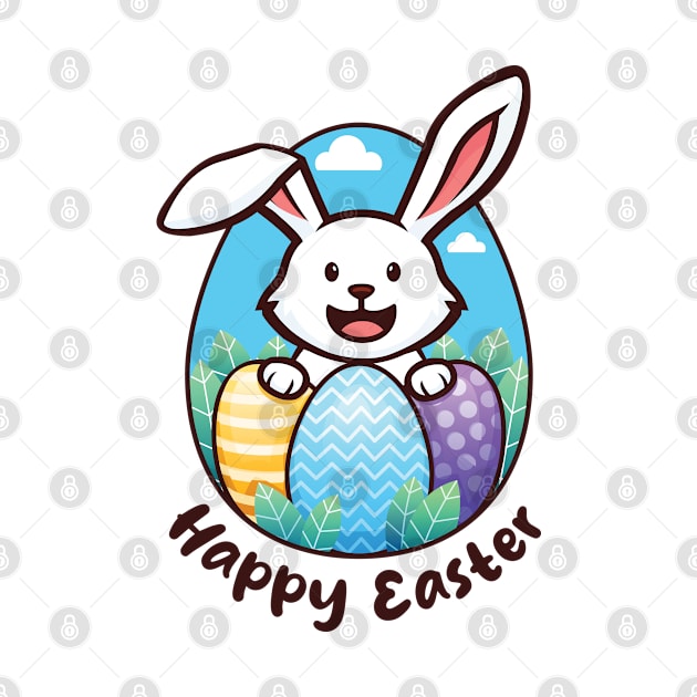 Happy Easter - Easter Bunny (on light colors) by Messy Nessie