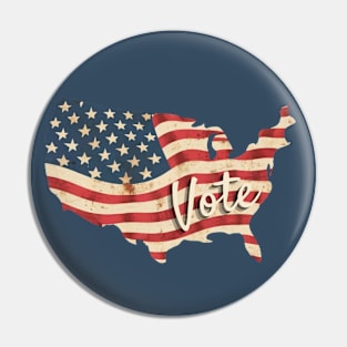 Vote - USA Flag Vintage Pin