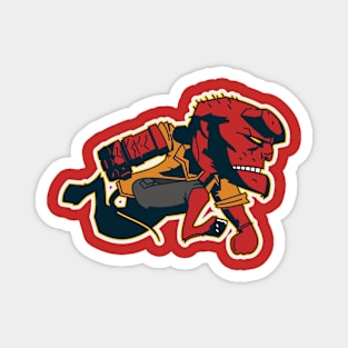 Old School Baseball Hellboy Magnet