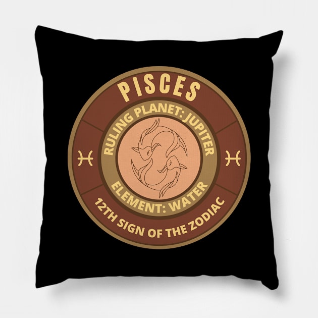 Zodiac signs Pisces Pillow by InspiredCreative