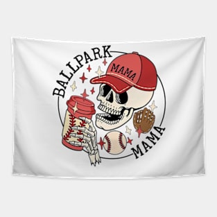 Ballpark Mama, Baseball Mom, Skeleton Baseball, Family Baseball, Happy Mother's Day Tapestry