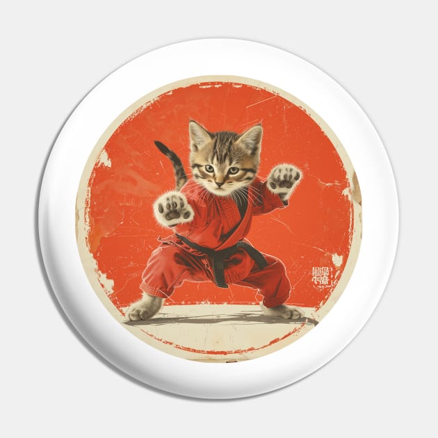 Karate Kitty: The Furry Fist of Fluff Pin by Iron Creek