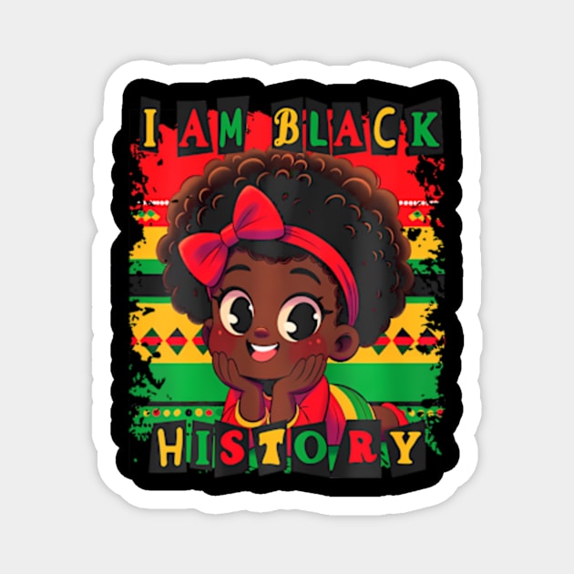 Kids Girls I Am Black History Magnet by WayneLopez