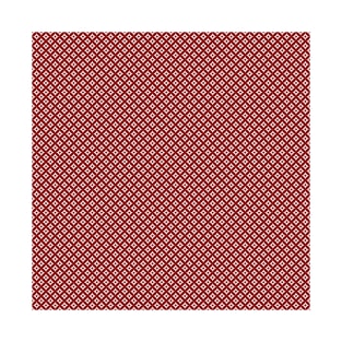 Dark Christmas Candy Apple Red and White Cross-Hatch Astroid Grid Pattern T-Shirt