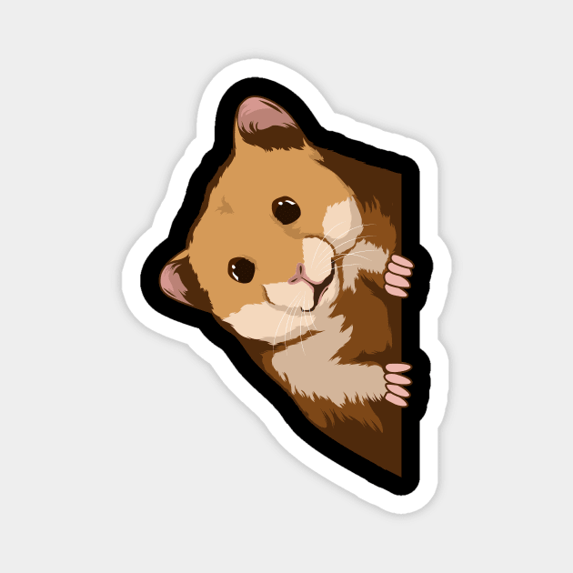 Dwarf Hamster Looking From The Side Hammy Magnet by TheTeeBee