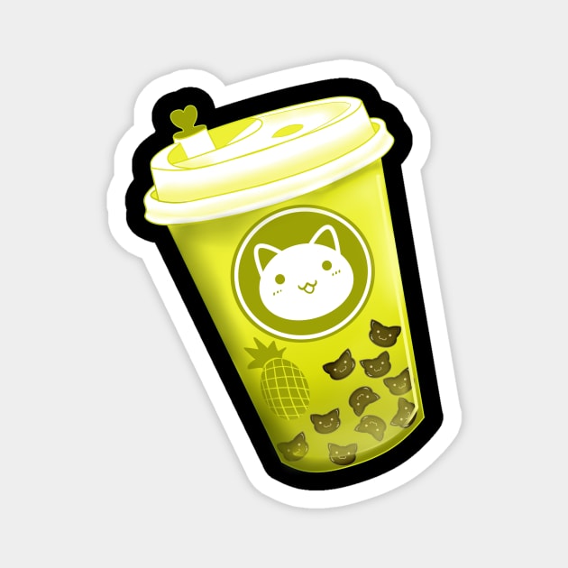 Neko Boba Pinapple Magnet by PointNWink Productions