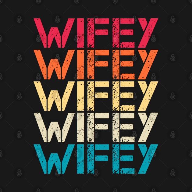 Wifey Retro Vintage Sunset Distressed Typography by Inspire Enclave