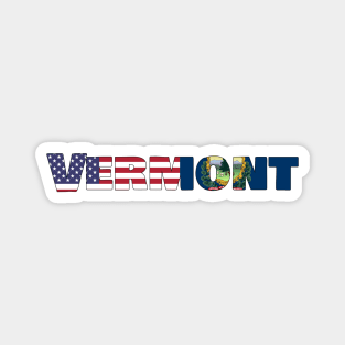 Vermont State Flag/ American Flag Logo Magnet