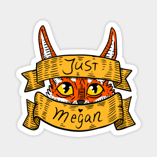 just megan, meg, personalized name gift illustration. Magnet